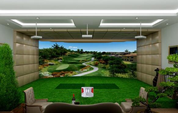 FlightScope X3雷達感應器的環(huán)屏模擬高爾夫設備